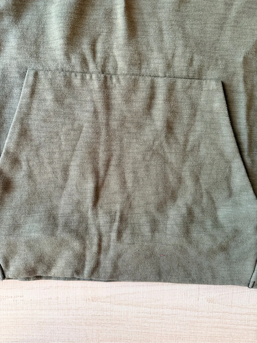 Nike Sportswear Fleece Crewneck Sweatshirt Large Olive Green Pouch Pocket L